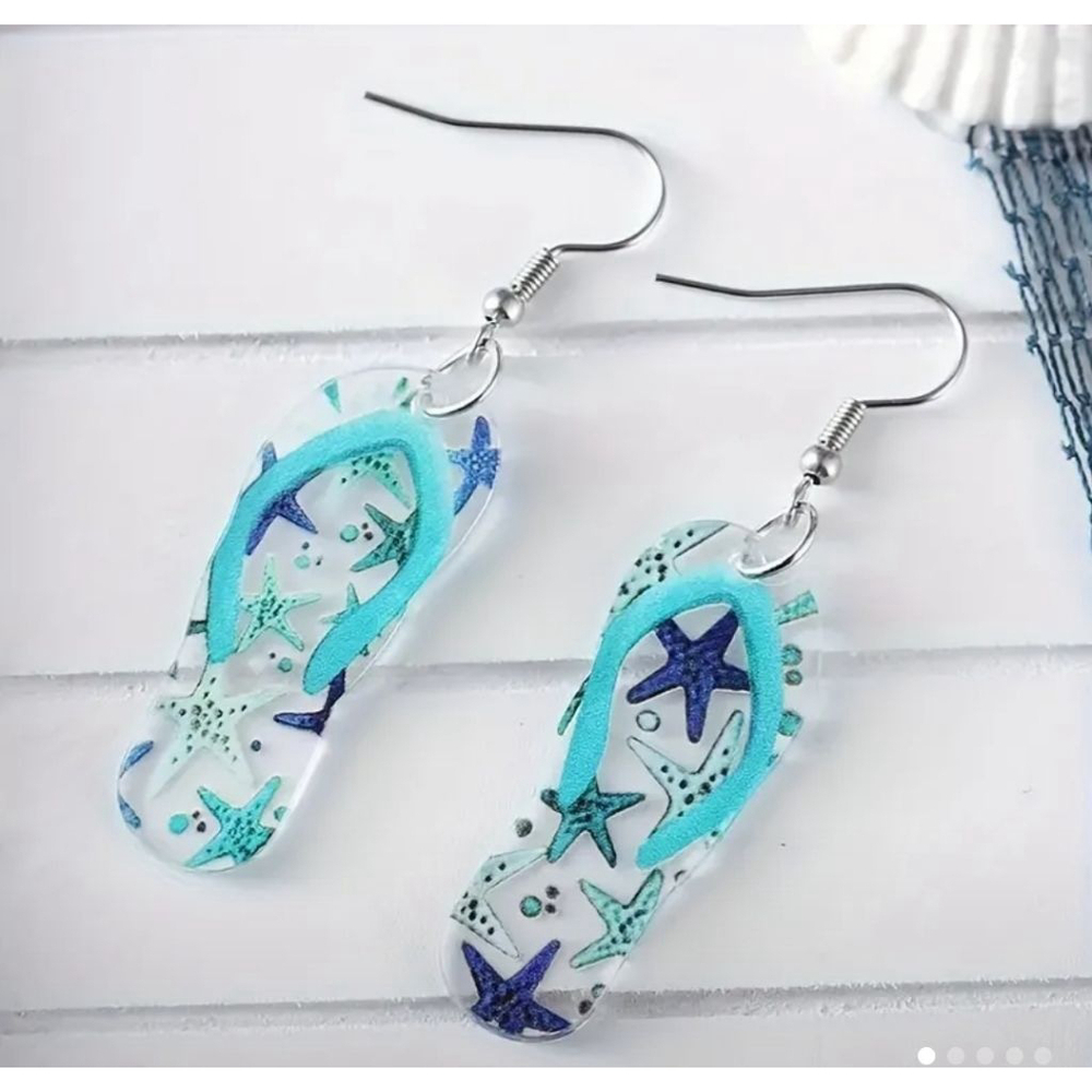 Women's Flip Flop Earrings Turquoise